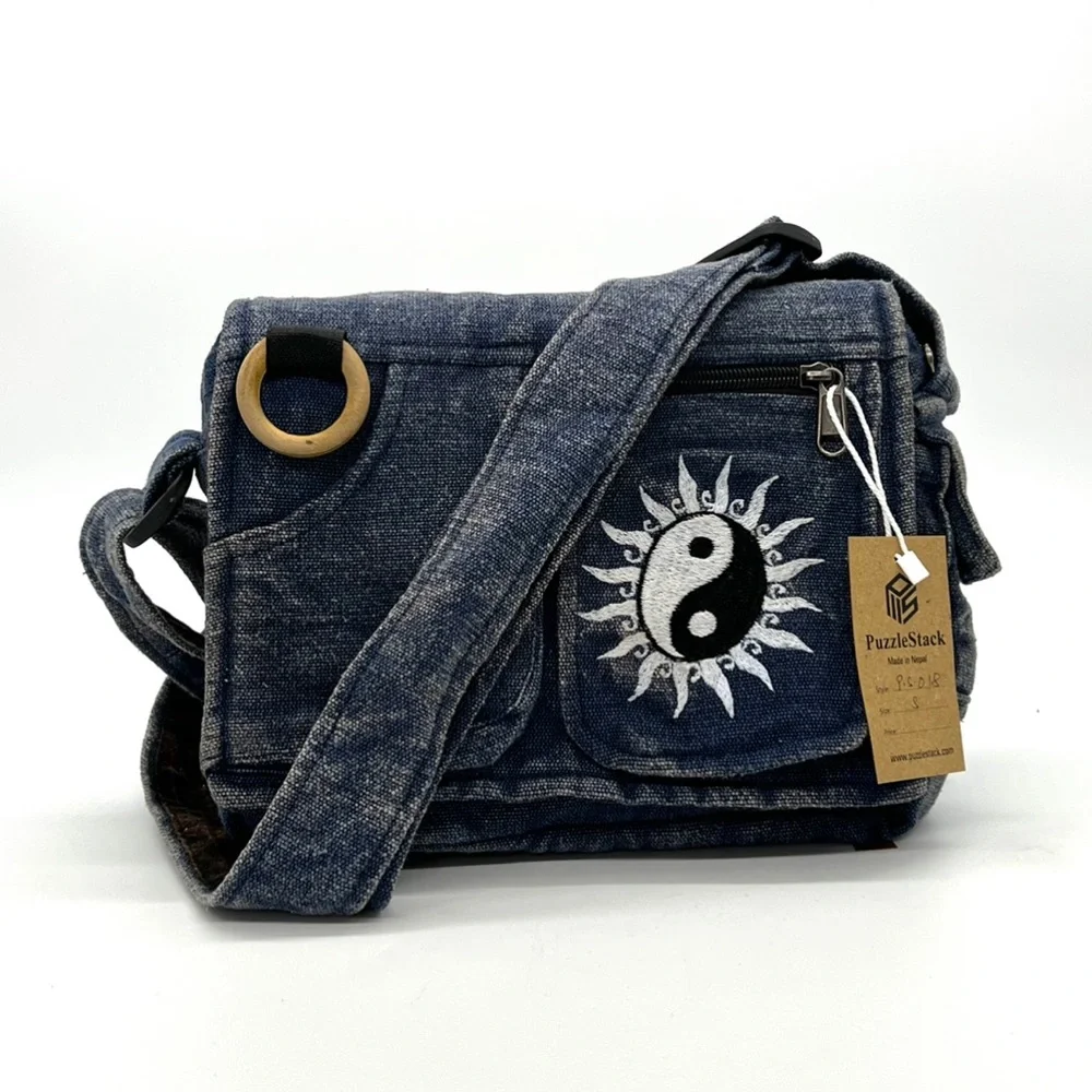Washable Crossbody Messenger Bag Unisex Design Sustainable Gift - Picture 1 of 16